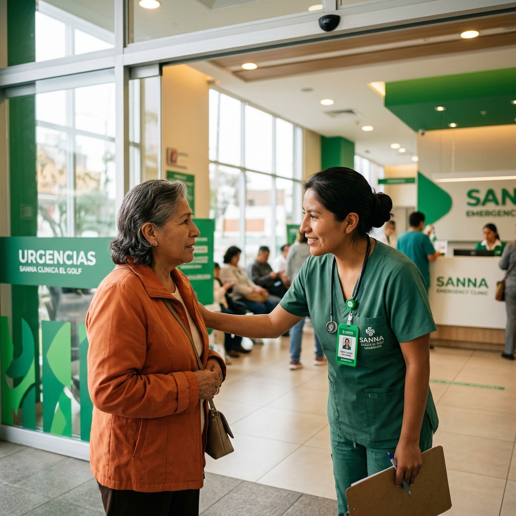 Gestora SANNA orientando a paciente en emergencias
